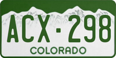 CO license plate ACX298