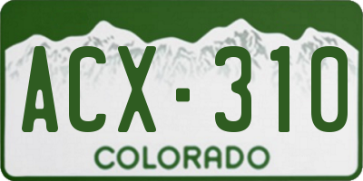 CO license plate ACX310