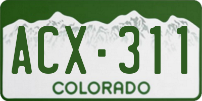 CO license plate ACX311