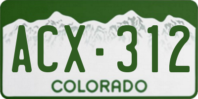 CO license plate ACX312