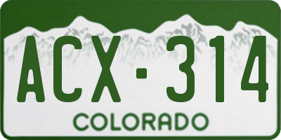 CO license plate ACX314