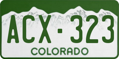 CO license plate ACX323