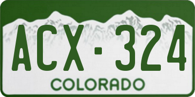 CO license plate ACX324