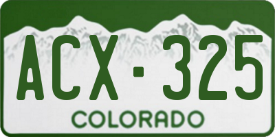 CO license plate ACX325