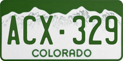 CO license plate ACX329