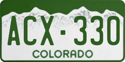 CO license plate ACX330