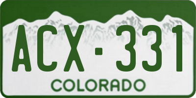 CO license plate ACX331