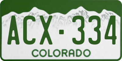 CO license plate ACX334