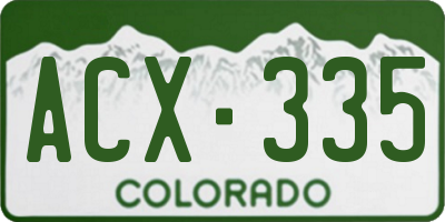 CO license plate ACX335