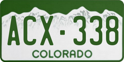 CO license plate ACX338