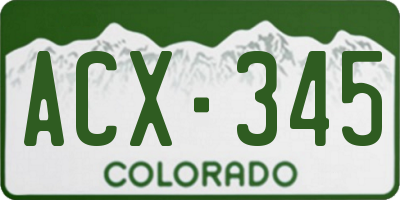 CO license plate ACX345