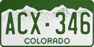 CO license plate ACX346