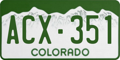 CO license plate ACX351