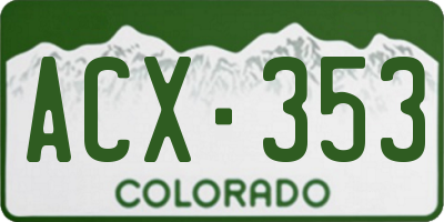 CO license plate ACX353