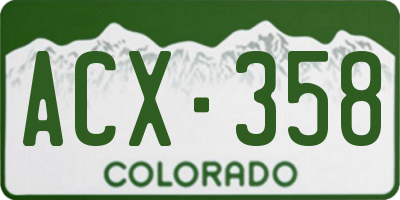 CO license plate ACX358
