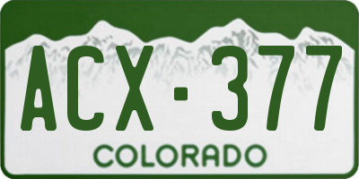 CO license plate ACX377