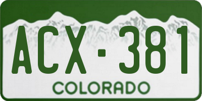 CO license plate ACX381