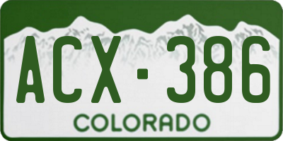 CO license plate ACX386