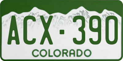 CO license plate ACX390