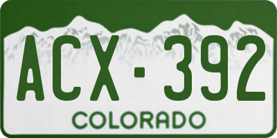 CO license plate ACX392