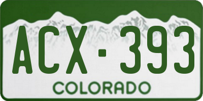 CO license plate ACX393