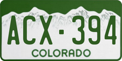 CO license plate ACX394