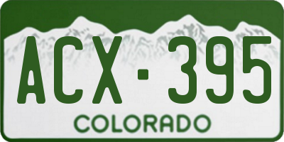 CO license plate ACX395