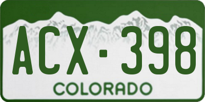 CO license plate ACX398