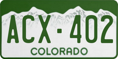 CO license plate ACX402