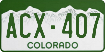 CO license plate ACX407
