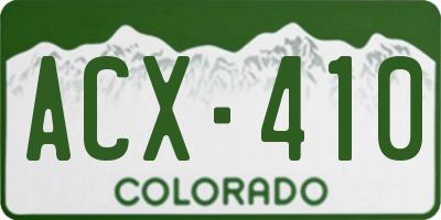 CO license plate ACX410