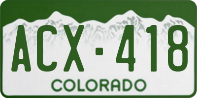 CO license plate ACX418