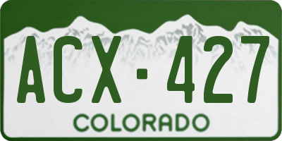 CO license plate ACX427