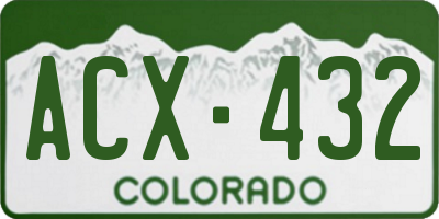 CO license plate ACX432