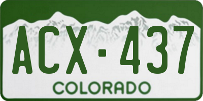 CO license plate ACX437