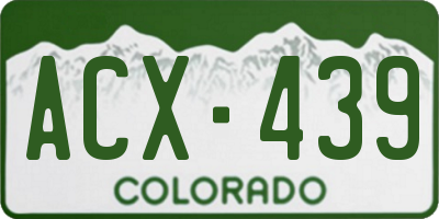 CO license plate ACX439
