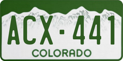 CO license plate ACX441