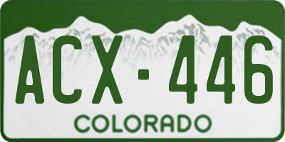 CO license plate ACX446