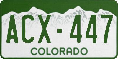 CO license plate ACX447