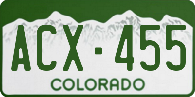 CO license plate ACX455