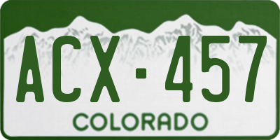 CO license plate ACX457