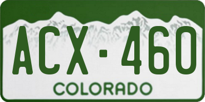 CO license plate ACX460