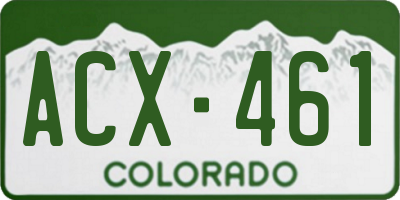 CO license plate ACX461