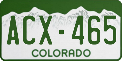 CO license plate ACX465