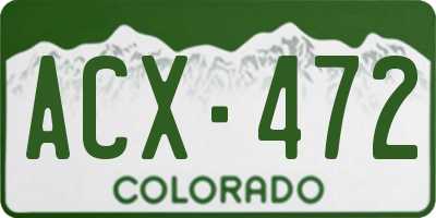 CO license plate ACX472
