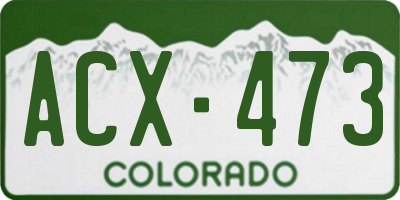 CO license plate ACX473