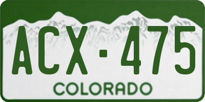 CO license plate ACX475