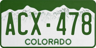 CO license plate ACX478