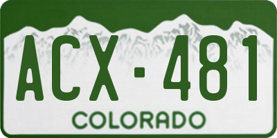 CO license plate ACX481