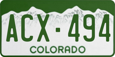 CO license plate ACX494